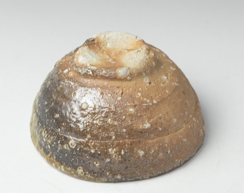 Shigaraki guinomi sake cup #60, side view from a different angle