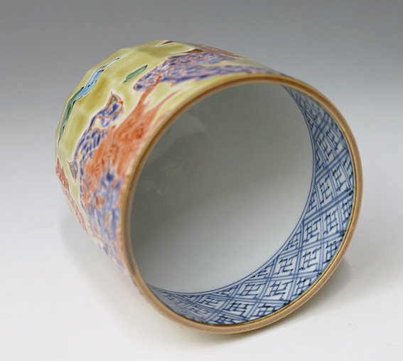 Japanese pottery/Kyoto ware yunomi teacup from Ichiraku kiln