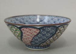 Kyoyaki handpainted rice bowl
