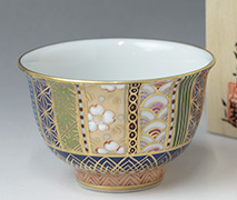 Kyosatsuma style kinsaii sencha cup by Kizawa