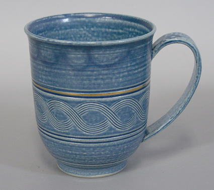 Japanese pottery/Kyoto ware -Ai Mishima mug from Yogetsu kiln