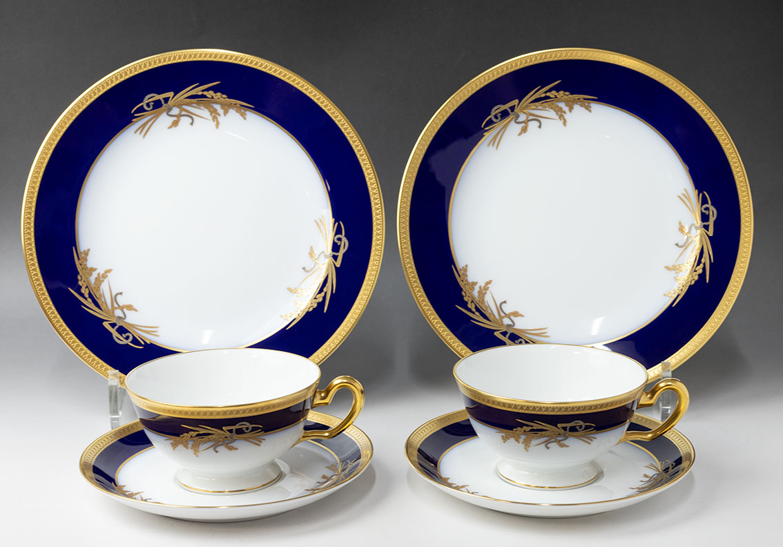 Gold Rice Sheaves tea set by Okura China