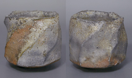 Japanese pottery  - Tanba (Tamba) guinomi sake cup