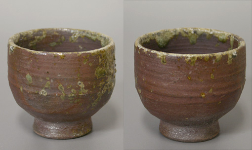 Japanese pottery  - Tanba (Tamba) guinomi sake cup