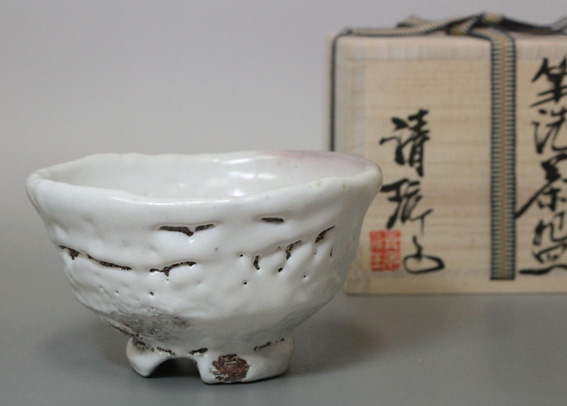 Hagi idogata matcha bowl by Mukuhara Kashun