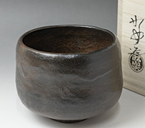 Kuro raku matcha bowl