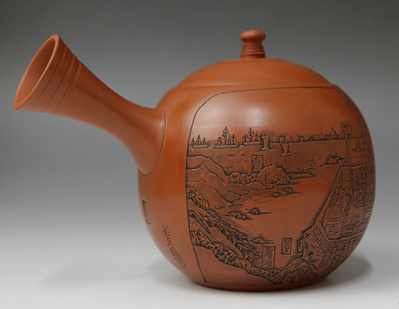 Inubosaki lighthouse engraved teapot