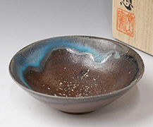 Tokoname blue glaze sake cup by Yamada Sou