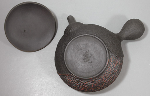 日本茶具 常滑烧 益规作黑雕茶壶
