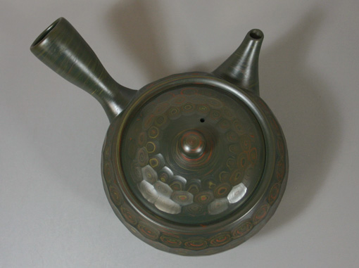 Tokoname nerikomi teapot by Yusen