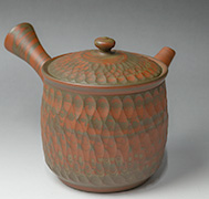 Tokoname nerikomi kyusu teapot by Yusen