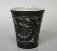 Okinawa sgraffito arabesque cup
