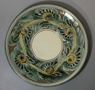 Japanese pottery - Okinawa - sgraffito plat